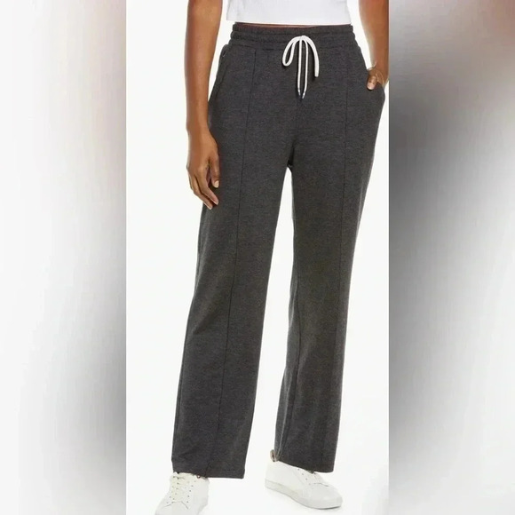 Fourlaps Women's Large Athletic Stratus Straight Leg Pants Black Heather - Picture 1 of 12
